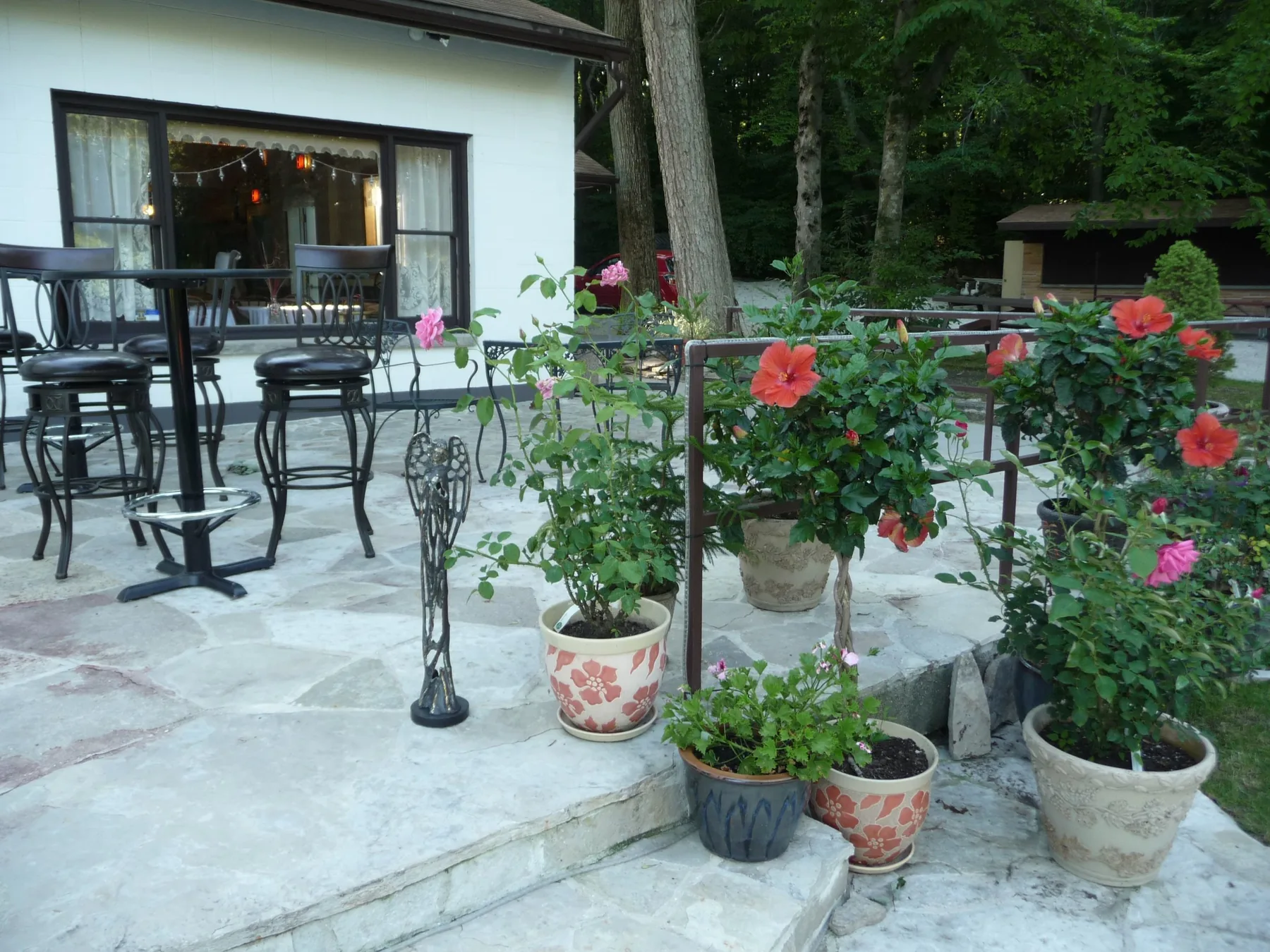 Flowered patio at River Park